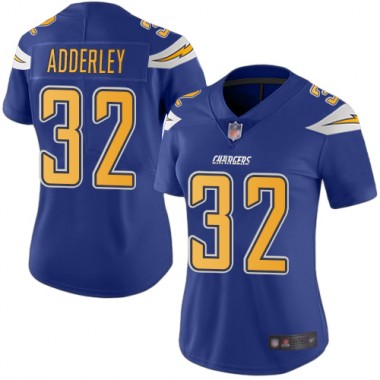 Los Angeles Chargers NFL Football Nasir Adderley Electric Blue Jersey Women Limited #32 Rush Vapor Untouchable